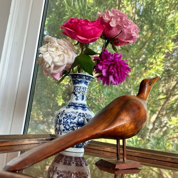 Vintage Mid Century Modern Carved Wooden Bird Sculpture MCM 11" Long - Picture 2 of 15